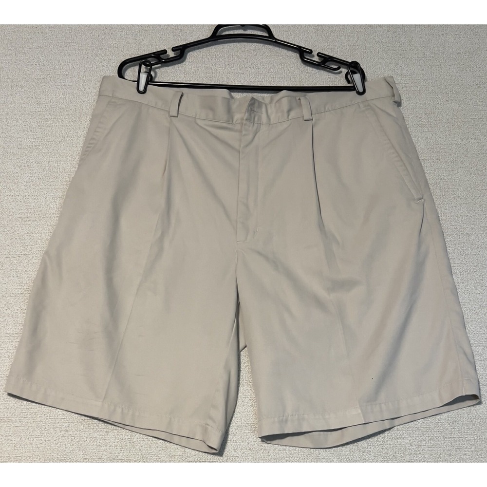 Nike Golf Shorts Mens Fitdry Pleated 10" Chino Beige Performance Size‎ 40